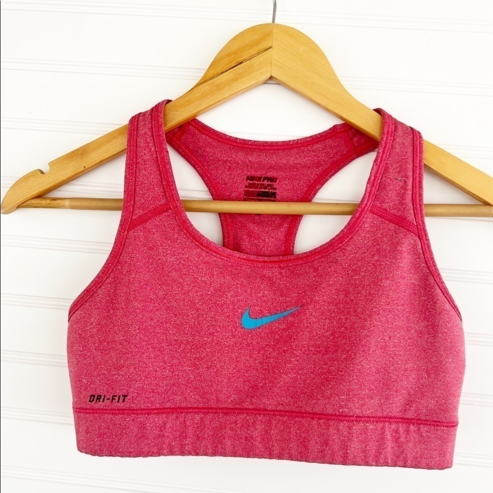 Nike Pro Sports Bra Size S‎ Pink Heathered Dri-FIT Racerback Medium Support